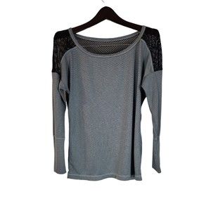 Z By Zella Women's Gray ‎ Scoop Neck 3/4 Sleeve T-Shirt Size Small